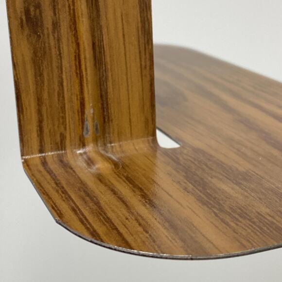 Vintage Industrial Faux‎ Wood Grain Large Metal Book Ends Office Library Decor - Picture 5 of 6